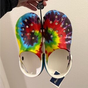CROCS J5 sized Tie-Dye Clogs